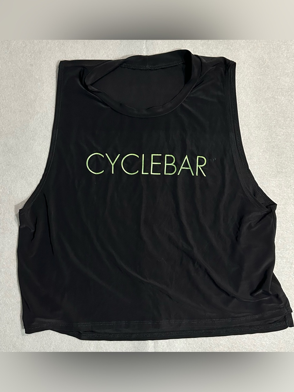 Cyclebar Black Tank with Lime Green Logo